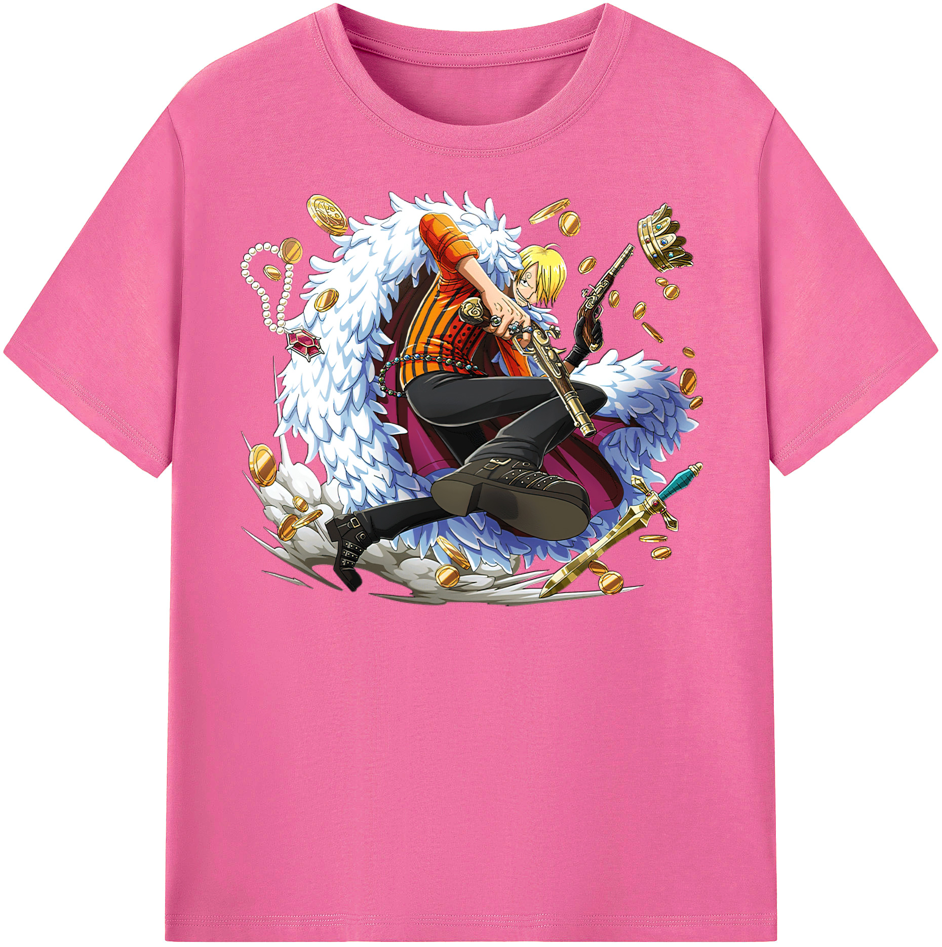 （画像用） ワンピース サンジ ONE PIECE Sanji レディースカジュアルプリントTシャツ（綿100％）